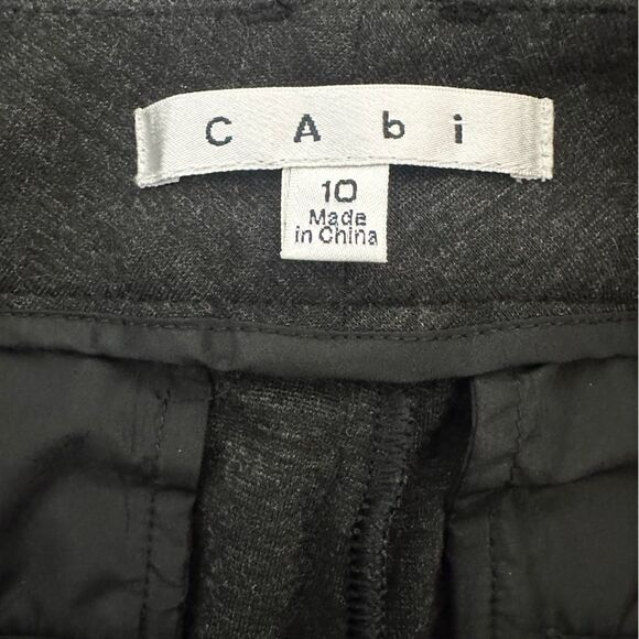 Cabi Womens Dress Pants Size 10 Charcoal Gray Flat Front Pockets Flared Leg - Picture 5 of 6